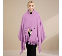 USB Electric Throw Heated Blanket with Zipper, Wearable Heated Wrap for Body USB Heating Pad for Shoulders Abdomen Leg Portable Throw Wrap Washable, 78in x 26in (Pink)