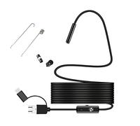 USB Endoscope, 3 in 1 OTG Phone Borescope, 5.5mm Waterproof Inspection Snake Camera with LED Light, 5m Cable