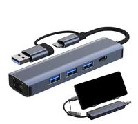 USB Ethernet Adapter 3.0, High Speed Laptop Ethernet Adapter USB Network Adapter, Practical RJ45 Internet Adapter USB Hub with Ethernet for Company Travel Business Trips