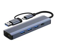 USB Ethernet Adapter 3.0 | Multiple Ports Ethernet Cable Adapter, USB Network Adapter, Practical RJ45 Internet Adapter, USB Hub with Ethernet for Business Travel and Business Travel