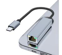 USB Ethernet Adapter - Portable Network Adapter, Lightweight Wired Connector | Fast stable data transfer adapter with plugsplay settings for laptop tablet Reliable wired internet connection
