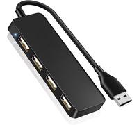 USB Expander Hub Splitter 4 Ports Adapter Dock Cord Ultra-Slim,Multi USB Cable Lead for PC,Laptop,NoteBook,MacBook,Desktop,ChromeBook,Surface Pro,Flash Drives,Mobile HDD Under £4
