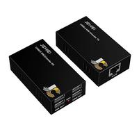 USB Extender Over Cat6/7 Up to165ft/50M, JCHICI 4 USB 2.0 Ports, Plug and Play, No Driver, POC, Keyboard and Mouse Over Ethernet