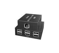 USB Extender Over Ethernet 200ft USB2.0 HUB 6ports RJ45 Cat5e/6 up to 480Mbps Plug & Play for USB Camera、touchscreens 、USB Scanner Storage Hard Drive PC Windows,MacOS,Android