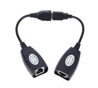 USB Extender, Plug Play USB 2.0 to RJ45 Ethernet Wired LAN Extension Cable Connector Extender Network Adapter Set up to 50m Over Cat5 Cat5e Cat6 Cable Apply for Mouse Keyboard Printer Scanner ect