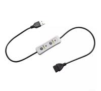 USB Extension Cable with Timer and Rate Control - 3-Stage Auto Shutoff 5V 2A Regulator for Fan Light Pad - 60cm White Cord