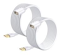 USB Extension, Costyle 2 Pack USB 2.0 16ft/5m USB Type A Male to A Female Extension Cord USB Cable Extender with Gold-Plated Connectors Compatible for Flash Drive, Mouse, Keyboard (White, White)
