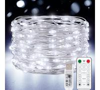 USB Fairy Lights, 100 LED 8 Lighting Modes Twinkle Fairy String Lights Waterproof with Remote Timer USB String Lights for Indoor Outdoor Garden Party Wedding Christmas Decoration