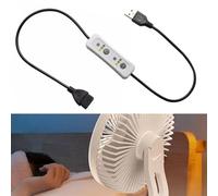 Usb Fan Control Timer Extension Cable With Memory Function And Three Settings For Desk Lamps And Mobile Chargers Green Light Indicator 60cm Length