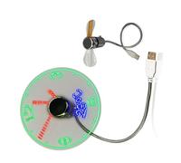 USB Fan LED Display Time And Temperature Small USB With Flexible Neck For PC/Laptop/Desktope Temperature Fan