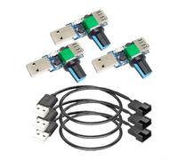 USB Fan Speed Controller Regulator DC Fan Controller USB Fan Speed Controller 3-Pack DC 5V Fan Power Adapter Cable With 30cm Cord For Computer Case Cooling