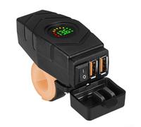 USB Fast Charger for Motorcycles with Handlebar Mount and Waterproof Cover (handlebar Green)