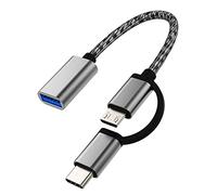 USB Female to Micro USB+USB-C Male Adapter 3.0 OTG Cable Type Android Port Converter compatible for Samsung MacBook for Apple for iPhone15 Pro Max Plus for iPad Pro Air Mini Mouse Camera Card Reader