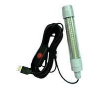 USB Fishing Light 5V 13W LED Green Waterproof Submersible Lamp for Night Fishing and Fish Tank, Attracts Crappie Shad-Squid(- 126 - White light)