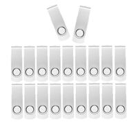 USB Flash Drive 4GB 20 Pack FEWINA USB 2.0 Flash Drives Bulk 4 GB Thumb Drive Swivel Memory Stick Jump Drive Pen Drive for Storage and Backup White Color 20PCS 4GB