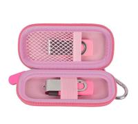 USB Flash Drive Case, SD Card/Thumb Drive Holder, Memory Cards, SDXC SDHC Storage Bag, Small Electronic Accessories Organizer for SanDisk for Samsung for Inland (Pink)