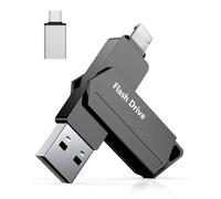 USB Flash Drive for iPhone 512 GB MFi Certified 3 in 1 USB 3.0 Flash Drive USB C Photostick Pen Drive Stylus for iPhone/iPad/iOS/Android/Mac/PC - External Aluminium Memory (Black)