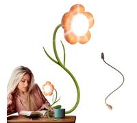 USB Flower Lamp, 3-Level Touch Control,7.8x7.8x4.1cm Portable Wireless Night Light, Bedside Decor Illumination, Rechargeable Desk Lamp, for Student Room and Bedroom