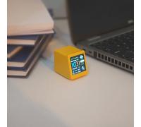 USB Gadget Digital Clock with LCD Display, Temperature and Humidity Monitor, Yellow