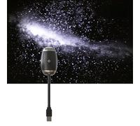 USB Galaxy Projector for Bedroom, 360° Flexible Starry Sky Night Light with Astronomy Slides, Portable Planetarium Projector for Car & Travel (Black_C)
