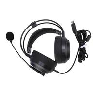 USB Gaming Headphones Sound Noise Cancelling Microphone with Built-in Card and Braided Cable for PC/Online Class Ergonomic Over-Ear Headphones