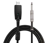 USB Guitar Audio Cable, 6.35mm Mono Electric Guitar Connection Cable for PC Recording, Supports Windows/MacOS