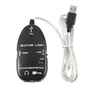 USB Guitar Link Cable - USB Audio Interface 16bit 44.1/48kHz | Uѕb Guitar Effects Cable with Headphone Output for Direct Monitoring, PC Recording Adapter, Practice, Learning, Music Production