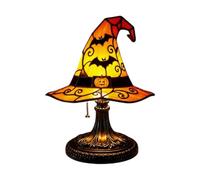 USB Halloween Witch Hat Night Light, Decorative Resin Table Lamp, Soft Glow for Desk Bedroom and Entryway Decor Holiday Room Accent Shelf Light Fall Tabletop Glow Resin Decor Lamp Bedside Mood Dorm
