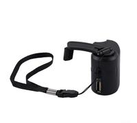 USB Hand Crank Generator Charger with Data Cable, Portable Mechanical Energy USB Power Supply for Mobile Phone and Digital Devices, for Travel and Power Backup(Black)