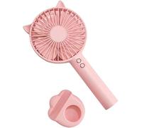 USB Handheld Fan, Personal Cooling Hand Held Fan, 2 Speed Adjustable Cute Cat Ear Mini USB Desk Fans, Great for Indoor, Outdoor, Home & Office (C)