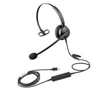 USB Headphone Microphone for Laptop with Adjustable Headband and Noise Cancelling for Comfort During Long Use