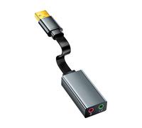 USB Hearing Adapter Sound Card 3.5mm Headphone and Microphone Connection Multiple Devices Aluminum Case