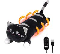 USB Heat Pad for Period 5 Heats Settings 5 Timer Modes Period Cramp Heat Pad 19.7x5.5 Cute Cat Stuffed Animal for Neck Back Pain Relax USB, Electric, Cramp