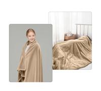 USB Heated Blanket 140 x 80cm - Fast Heating Electric Blanket, Detachable Cable, 3 Heat Settings, Far Infrared Heating, Machine Washable, Safe for Overnight Use with Low Power Consumption (Yellow)