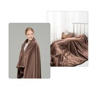 USB Heated Blanket 140 x 80cm - Fast Heating Electric Blanket, Detachable Cable, 3 Heat Settings, Far Infrared Heating, Machine Washable, Safe for Overnight Use with Low Power Consumption (Coffee)