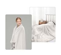 USB Heated Blanket 140 x 80cm - Fast Heating Electric Blanket, Detachable Cable, 3 Heat Settings, Far Infrared Heating, Machine Washable, Safe for Overnight Use with Low Power Consumption (White)