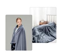 USB Heated Blanket 140 x 80cm - Fast Heating Electric Blanket, Detachable Cable, 3 Heat Settings, Far Infrared Heating, Machine Washable, Safe for Overnight Use with Low Power Consumption (Dark Grey)