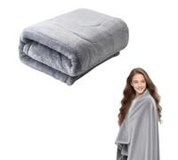 USB Heated Blanket 140 x 80cm,Heating Electric Blanket,1.5M Detachable Cable,3 Heat Settings, Far Infrared Heating, Machine Washable, Safe for Overnight Use with Low Power Consumption (light gray)