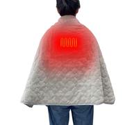 USB Heated Blanket 140x82cm Portable Cordless Wearable Heated Shawl Throw Blanket For Home Outdoor Battery Operated With 3 Heat Settings Without Battery Pack Gray