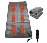 USB Heated Blanket 63x31.5in 5 Gear Plush Timing Ergonomic Winter Heated Sheets Breathable Washable Electric Bed Warmer for Home Dome Office, Xmas décor