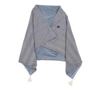 USB Heated Blanket Shawl Portable 3 Heating Levels Zipper 8 Zones Electric Heating Blanket for Home Office Diagonal Cotton (Grey)