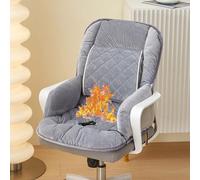 USB Heated Chair Cushion with Waist Pad, 3 Heat Levels, Elastic Buckle Strap Backrest, Heated Seat Pad for Office Home