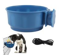 USB Heated Dog Bowl 600 ml Cage Mounted Water Supply for Cold Times, Pet Cheese Against Frost Freezer, Winter Resistant Hanging Water Bowl for Dogs for Outdoor Crates, Blue House