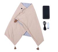 USB Heated Electric Blanket Shawl 3 Heat Levels 9 Heating Zone Cloud Cozy Winter Home Office Apricot