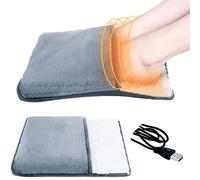 USB Heated Foot Warmer Electric Foot Heating Pad Winter Warm Fleece Lining Foot Muff Soft Thermal Foot Cushion Therapy Wrap for Women Men Elderly Feet Back Waist Abdomen Hands Office Home Foot Heater