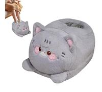 USB Heated Foot Warmer, Soft Animal Furry Heating Slippers Shoes for Cold Feet, Electric Fo-ot Warmer, Winter Plush Faux Foot Heater Warming Cushion Pouch for Men Women Elderly