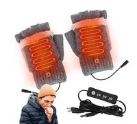 USB Heated Gloves,3 Modes Breathable Durable | Electric Full And Half Finger USB Connection Gloves | For Skiing Hiking Camping Cold Weather Cycling Outdoor Work Snow Re