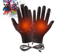 USB Heated Gloves, Electric Heated Gloves for Men Women, Touchscreen Winter Gloves with 3 Heat Settings, Warm Thermal Gloves for Cycling Skiing Fishing Hunting Outdoor Cold Weather, No Power Bank (M)