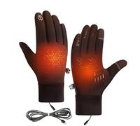 USB Heated Gloves for Men and Women Touchscreen Electric Heated Gloves 3 Levels Adjustable Temperature Thickened Plush Heating Glove Washable Touchscreen Knitted Thermal Winter Gift (Black, M)