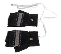 USB Heated Gloves for Men, Wireless Electric Warming Gloves with Fingerless Design, Knitted Carbon Fiber Hand Warmers for Typing Outdoor Sports Winter Use (Male GS24)